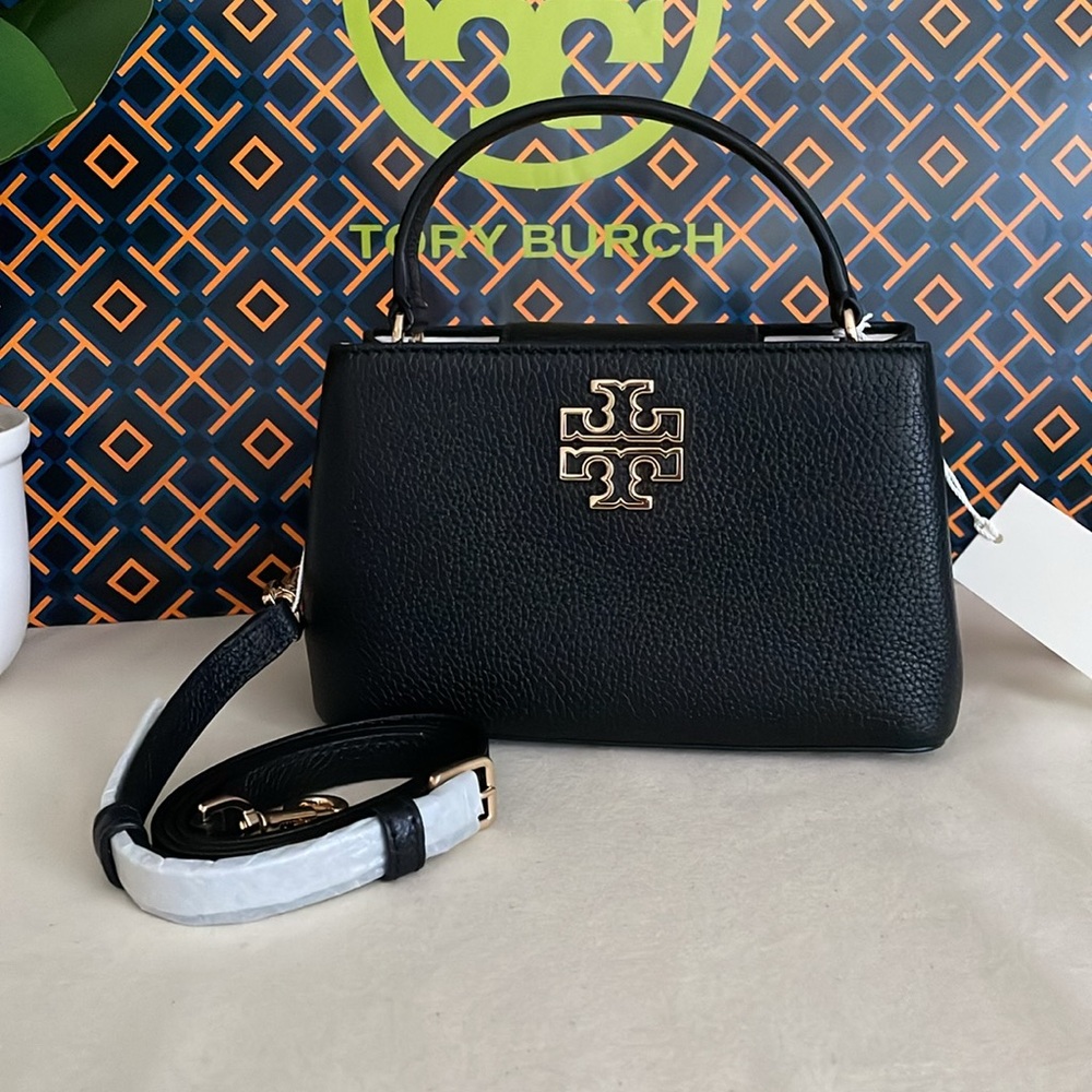 New, tory burch Britten micro satchel crossbody black 145357 - Picture 5 of 15
